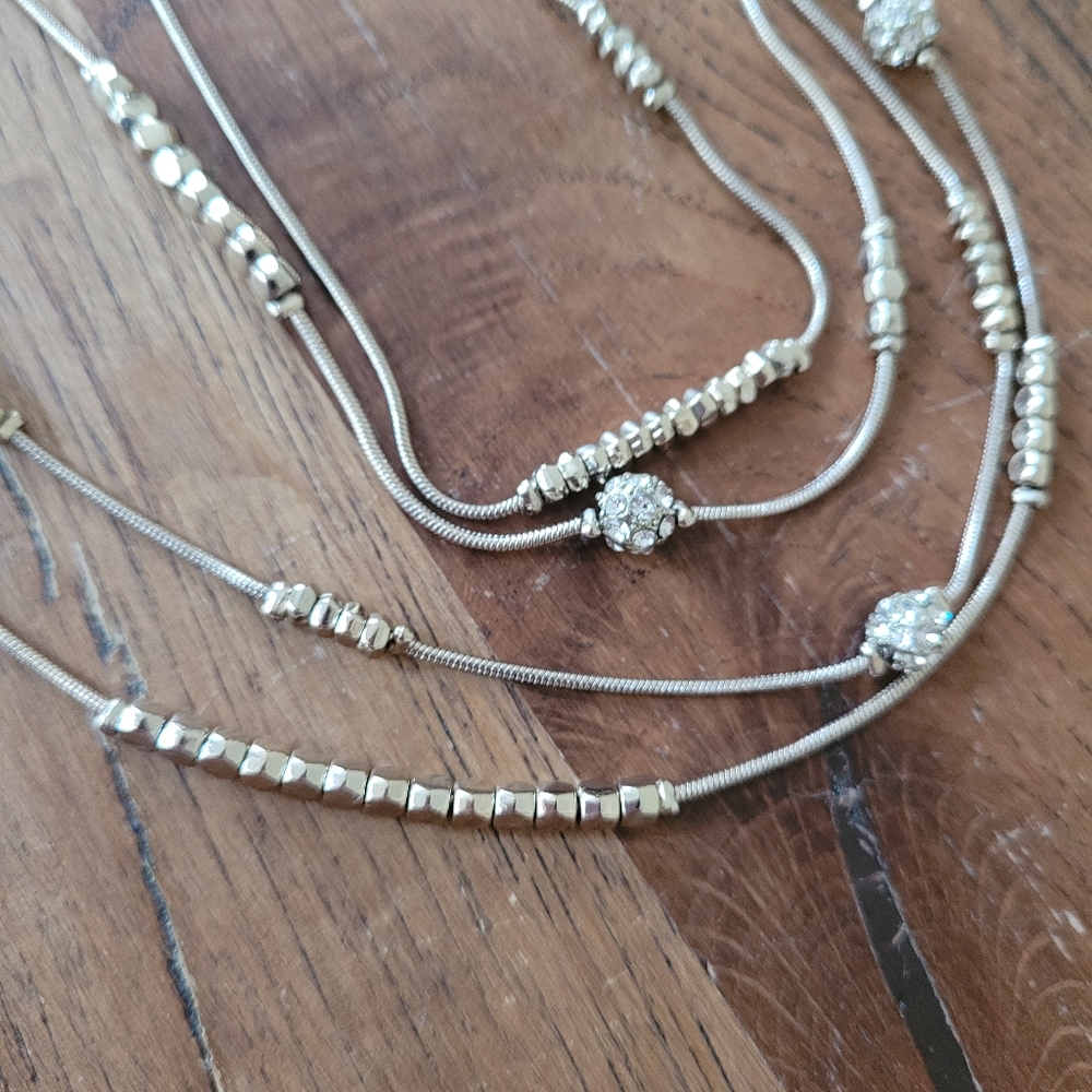Chico's Long Goldtone Layered Danity Necklace